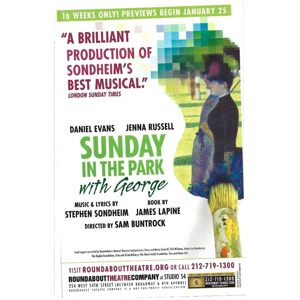 Sunday in the Park with George ADVERT Broadway Sondheim Theatre 2000s Print Ad